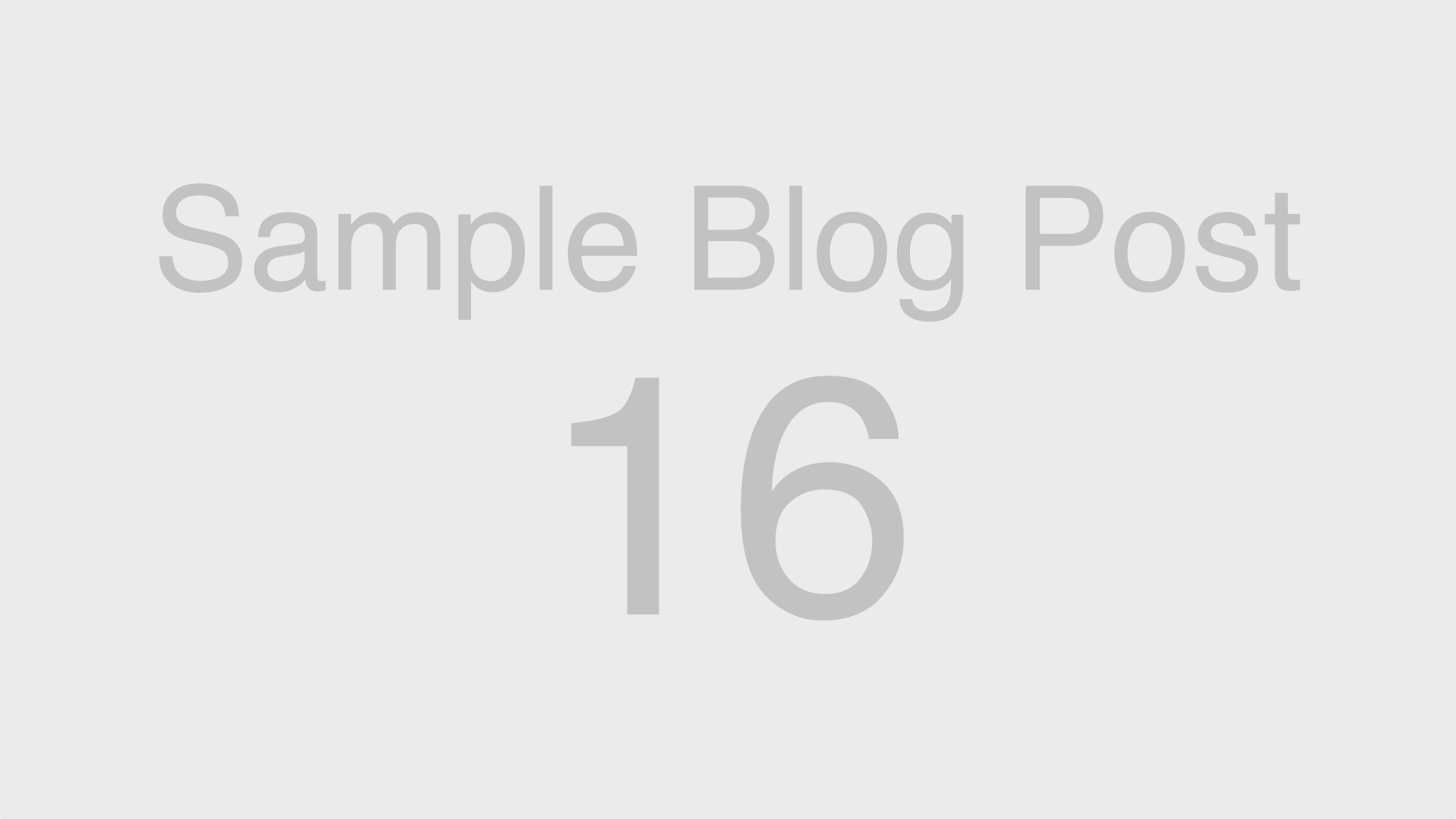 Web Blocks: Sample Blog Post 16